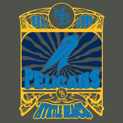 Myrtle Beach Pelicans Concept Sports Ladies Charcoal Acid Wash Prism Tee