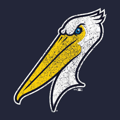 Myrtle Beach Pelicans Comfort Wash Navy Fleece Crew Neck Alternate Logo Sweatshirt