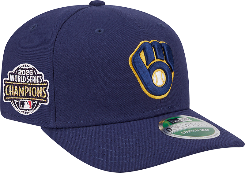 Milwaukee Brewers New Era Navy 2026 World Series Champions Side Patch 9SEVENTY Adjustable Hat