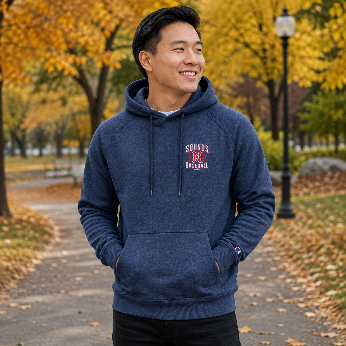 Nashville Sounds Champion Athletic Navy Triumph Fleece Hood
