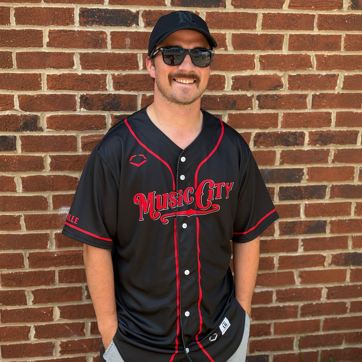 Nashville Sounds EvoShield Adult Black Music City Replica Jersey