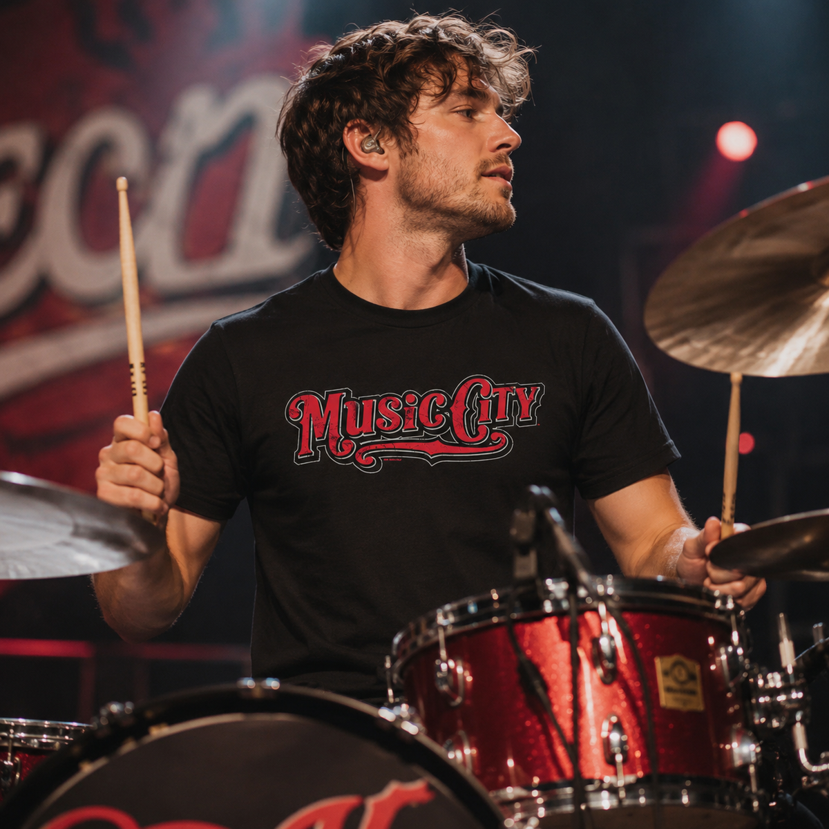 Nashville Sounds Black Heather Tri-blend Music City Tee