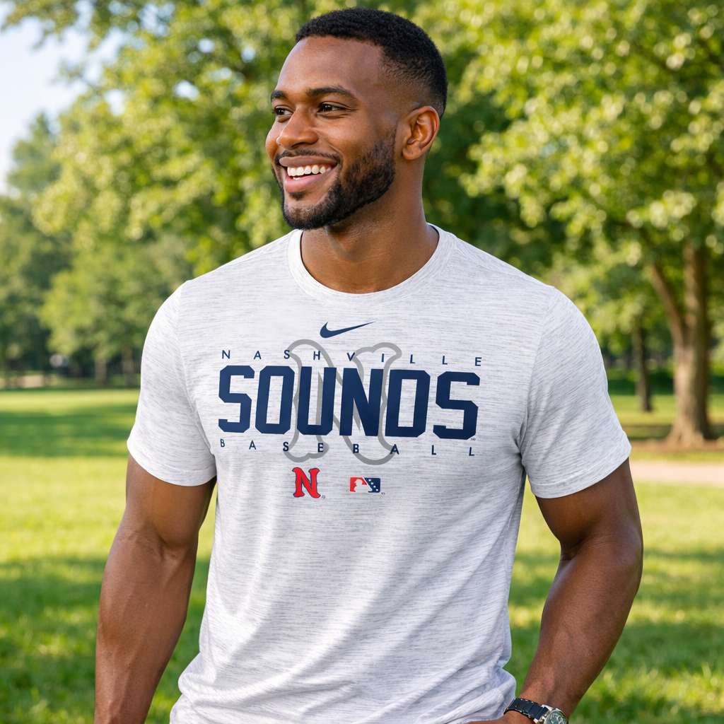 Nashville Sounds Nike White Velocity Legend Short Sleeve Tee