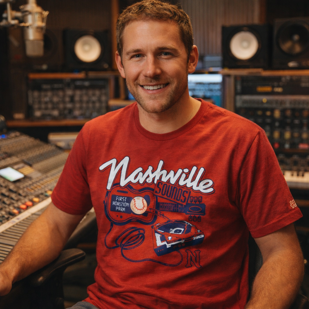 Nashville Sounds Homage Red Guitar FHP Tee