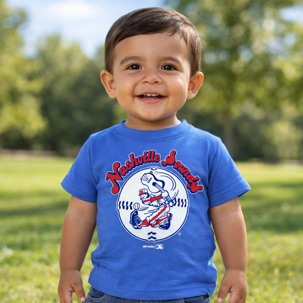 Nashville Sounds Infant Royal Slugger Throwback Tee