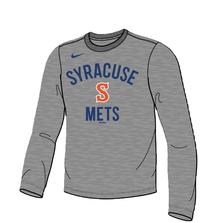 Syracuse Mets Nike Gray Legend LS Tee