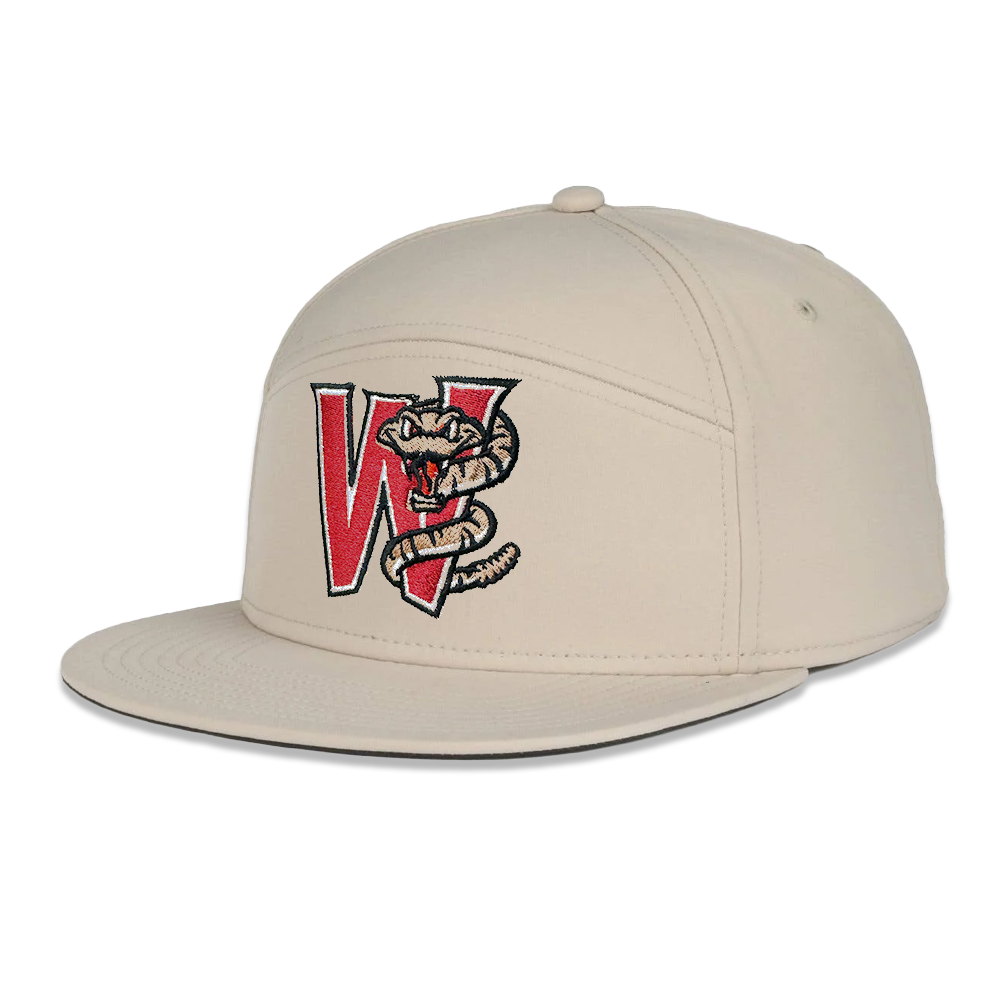 Khaki Split Panel Performance Snapback Hat