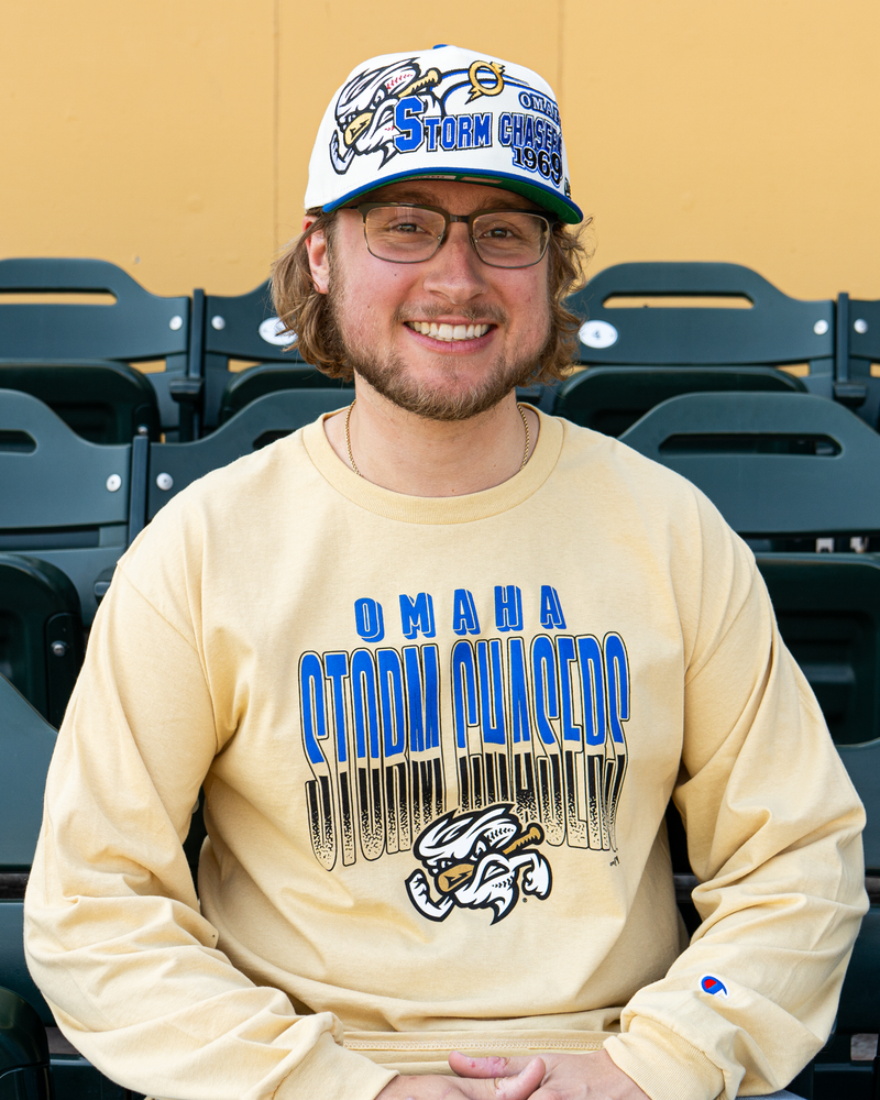 Omaha Storm Chasers Men's Champion Jersey Vegas Gold LS Tee