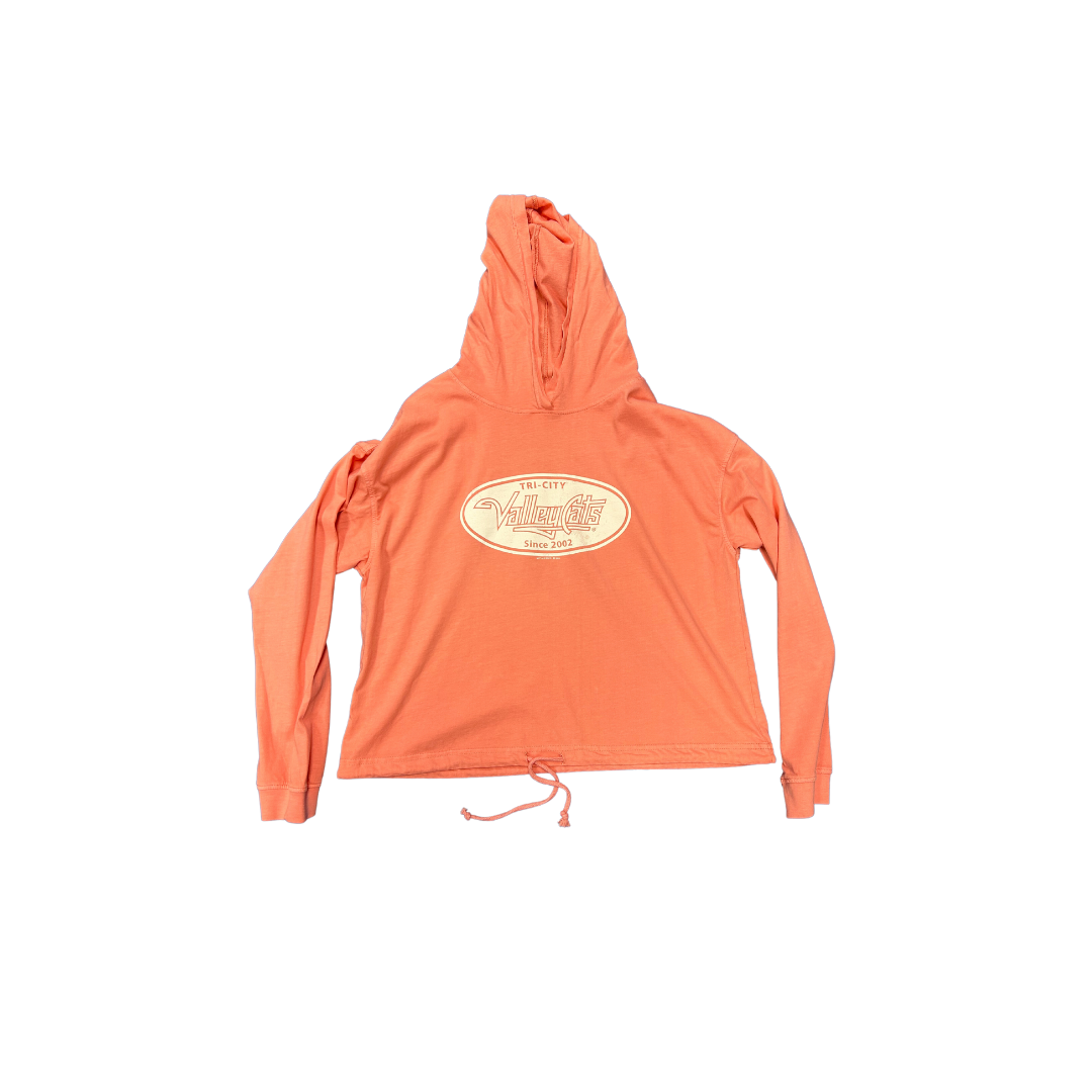 Womens Peach Cropped Hoody