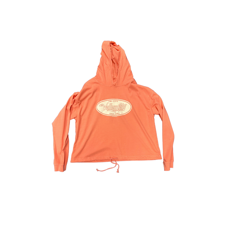 Womens Peach Cropped Hoody