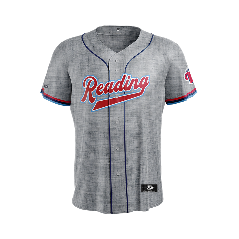 OT Sports Reading Fightin Phils Gray Road Adult Replica Jersey
