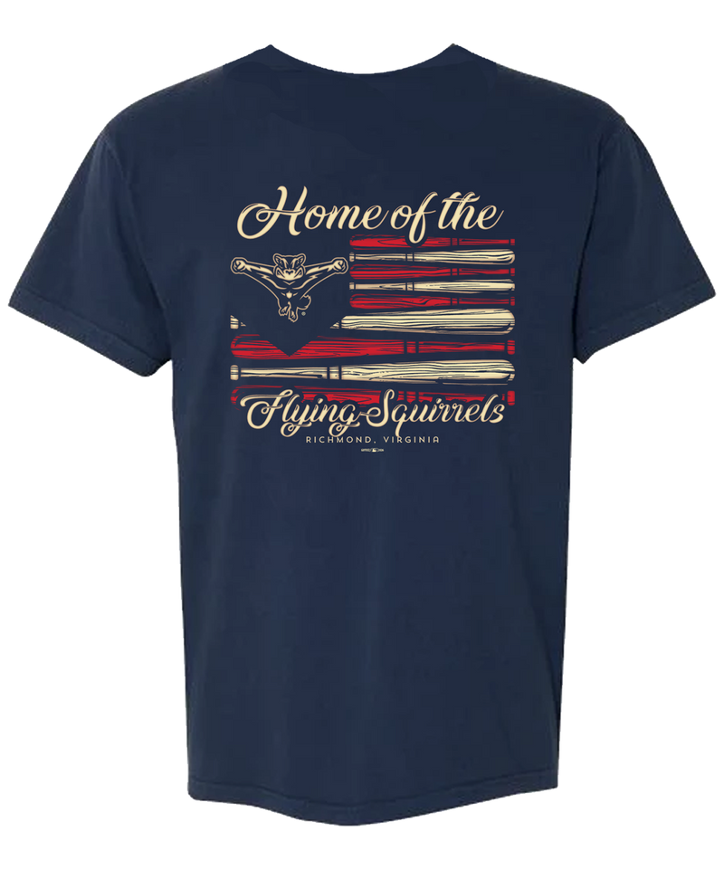 Richmond Flying Squirrels Bat Flag Comfort Colors Tee