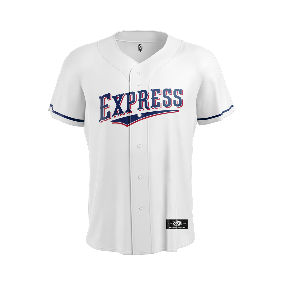 Round Rock Express OT Sports Home White Tackle Twill Replica Jersey