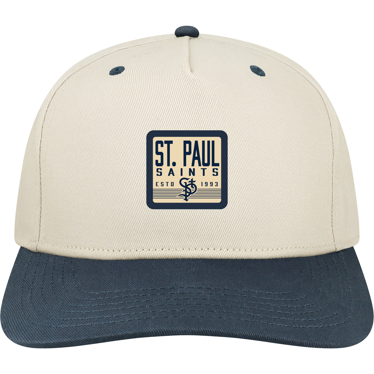 St. Paul Saints Heritage Twill Stone/Navy Patch Snapback Cap