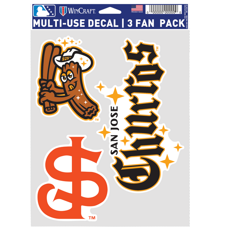 San Jose Giants 3-Pack Decals