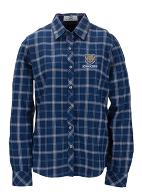 Women's Vantage Iowa Cubs Brewer Flannel Shirt, Navy