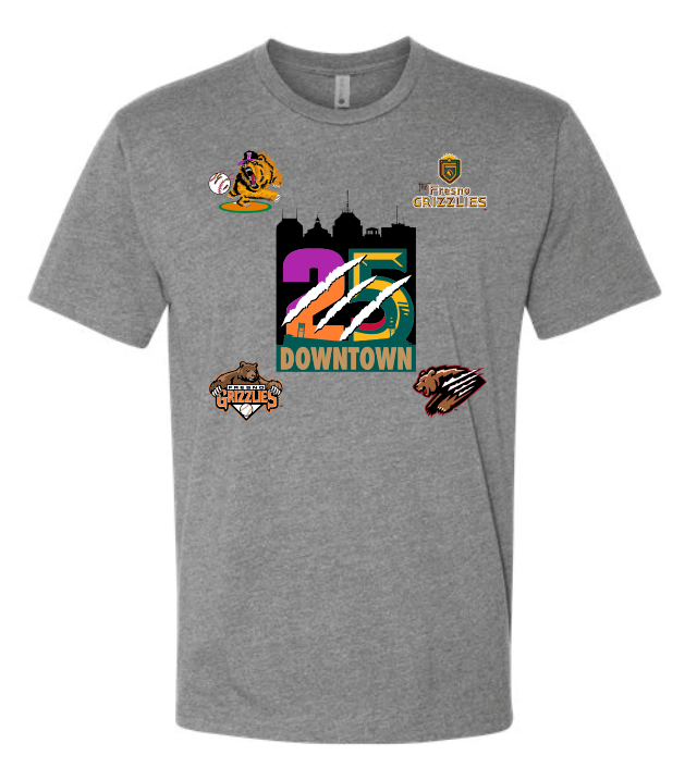 Fresno Grizzlies 25th Anniversary Logos Tee