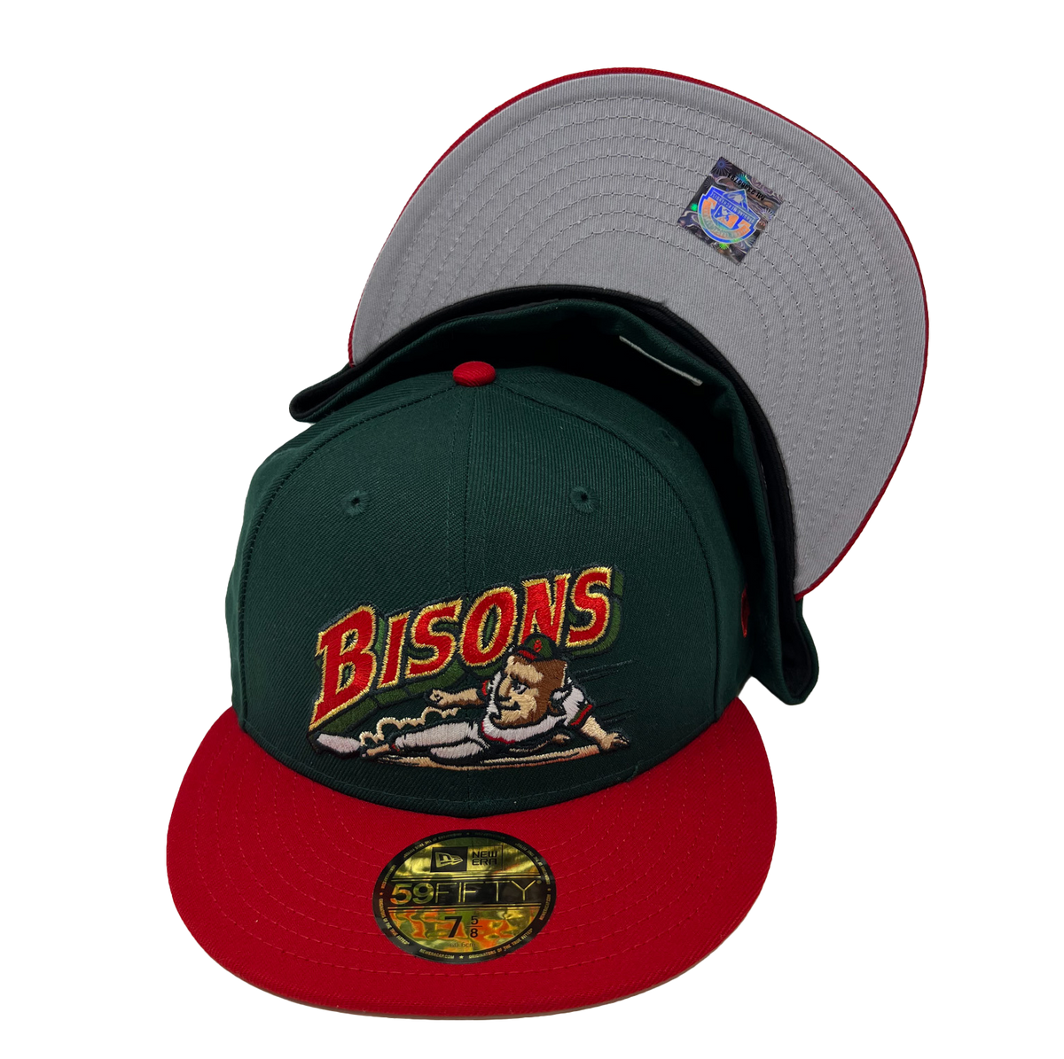 Buffalo Bisons Retro Slide Green Red 5950 Cap