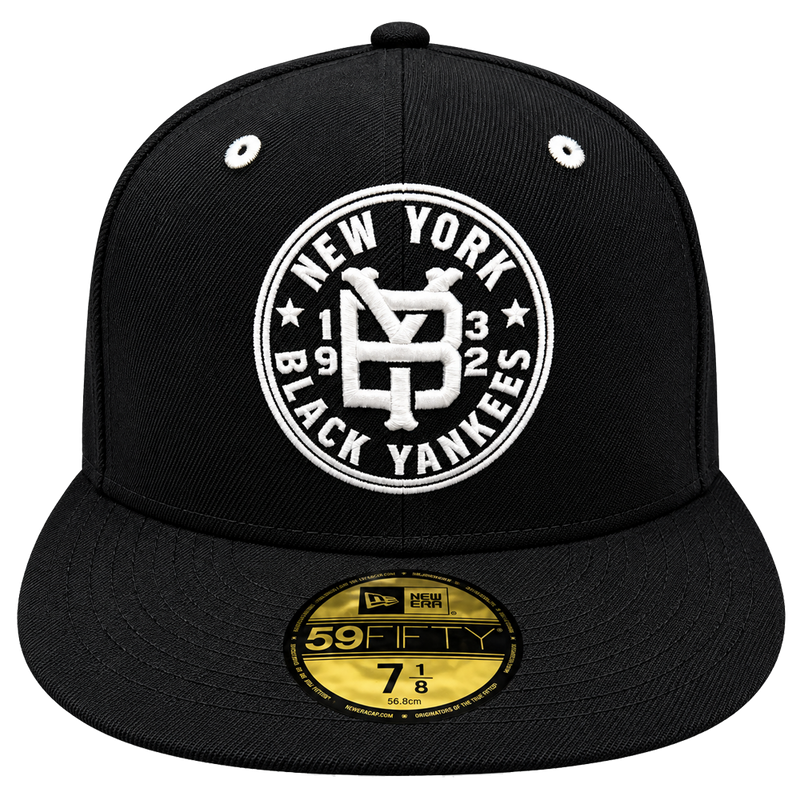 Somerset Patriots New Era New York Black Yankees 59Fifty Primary Medallion Logo Cap