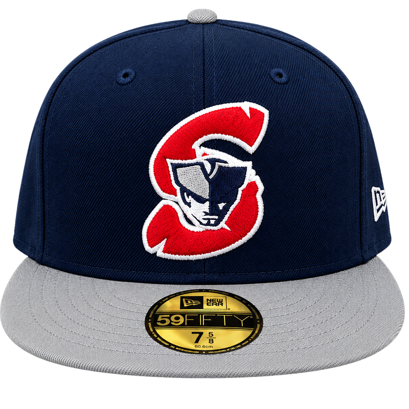 Somerset Patriots New Era 59FIFTY Road Navy Gray Fitted Cap