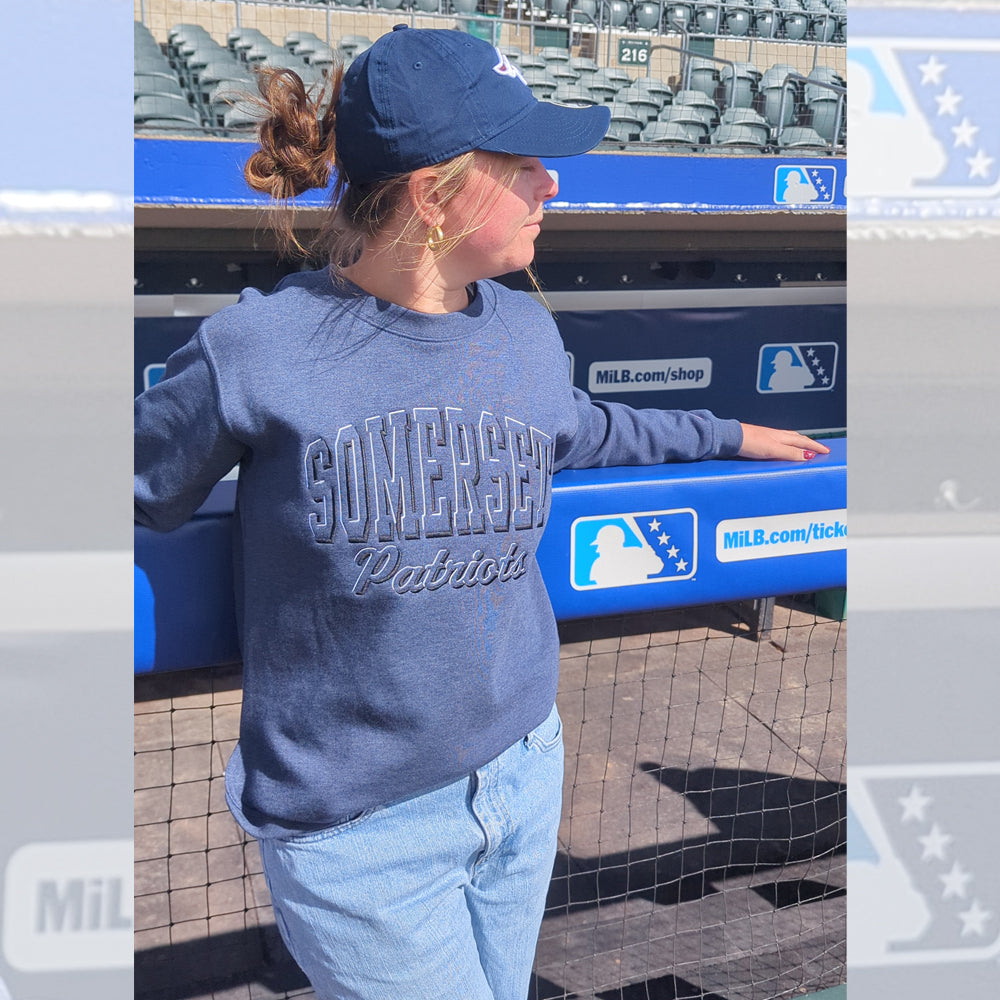 Somerset Patriots Womens Victory Springs Crew Neck Drop Hem Sweatshirt