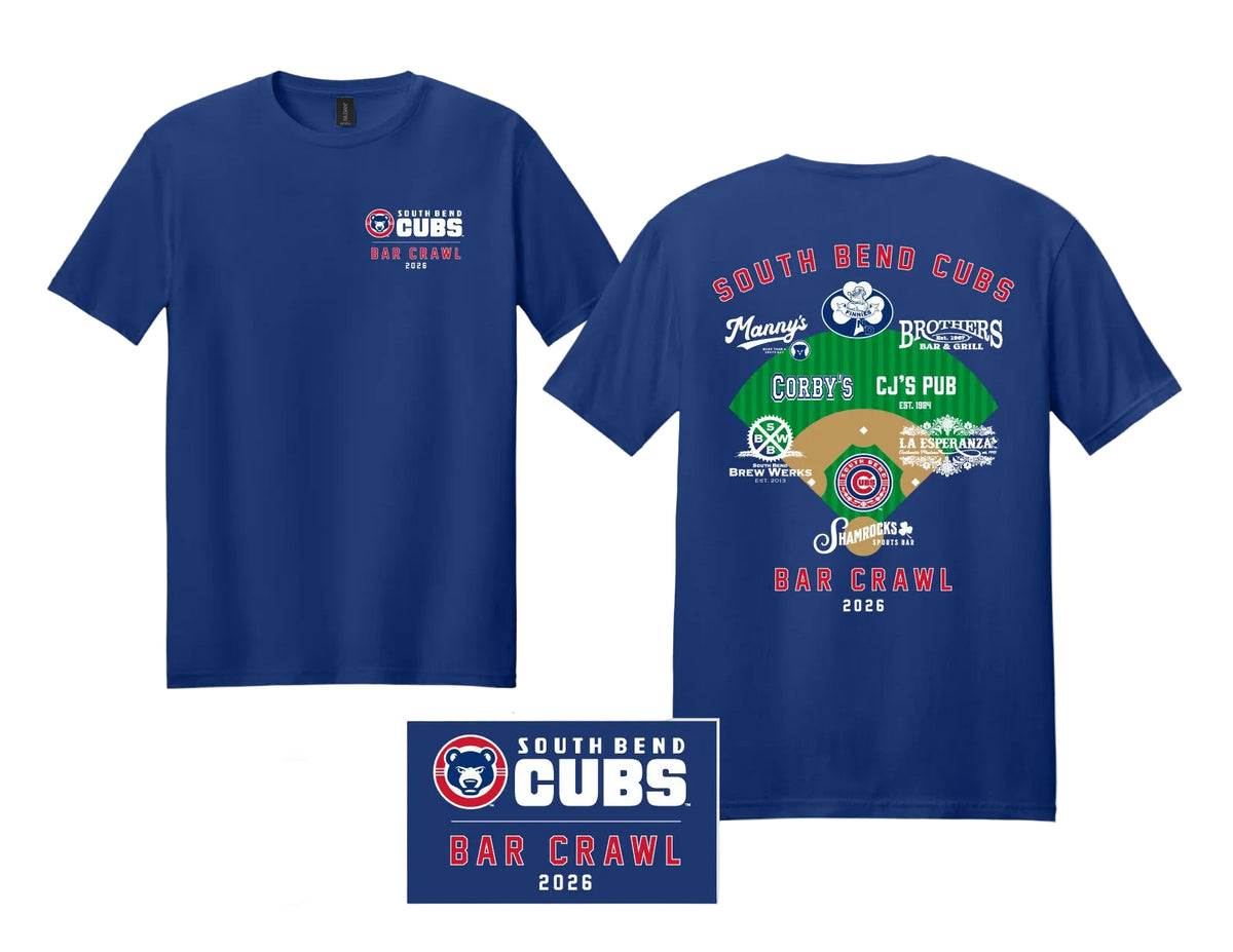 South Bend Cubs 2026 Bar Crawl T-shirt