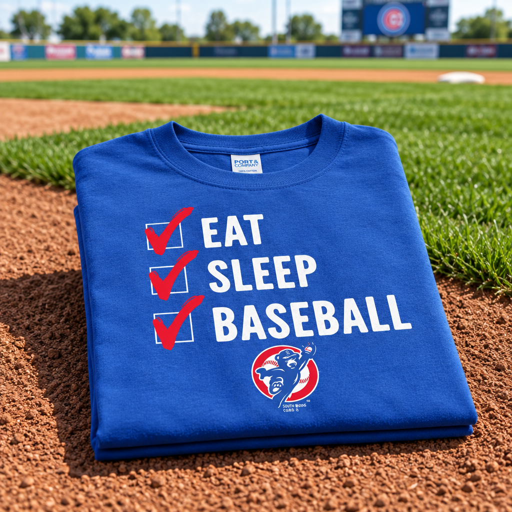 South Bend Cubs Eat Sleep Baseball T-shirt