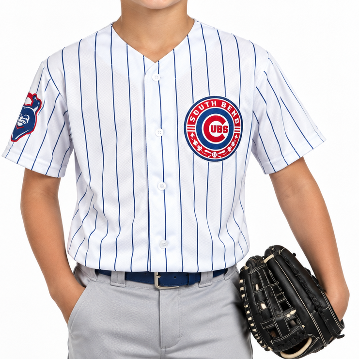 South Bend Cubs Youth Replica Home Pinstripe Jersey
