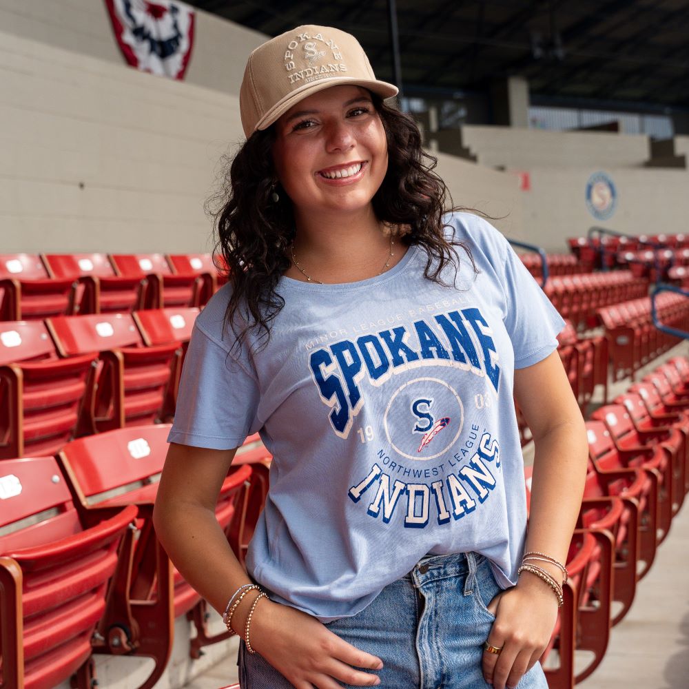 Spokane Indians Ladies Vintage Blue CuTee