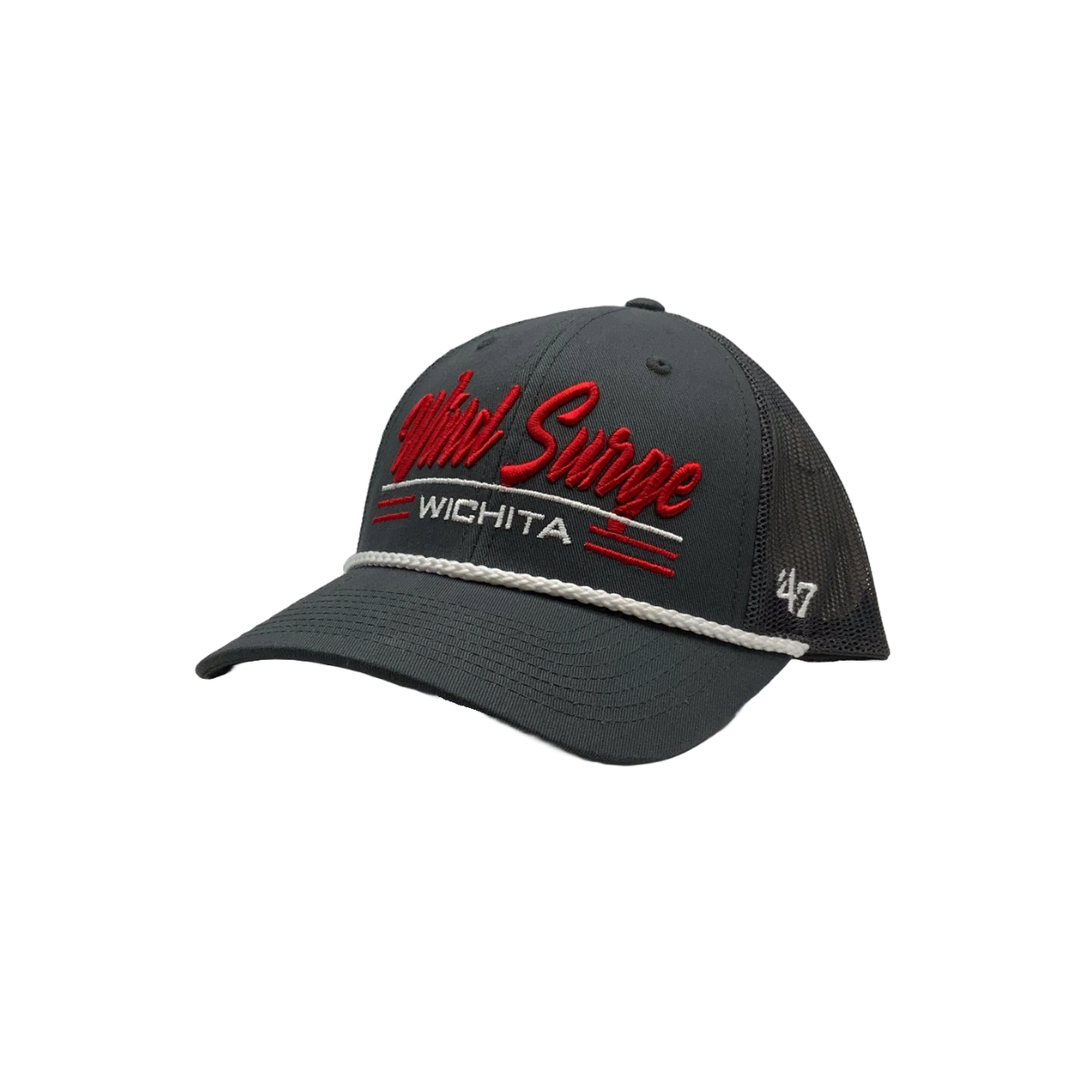 Wichita Wind Surge '47 Charcoal Garner Rope Trucker Cap