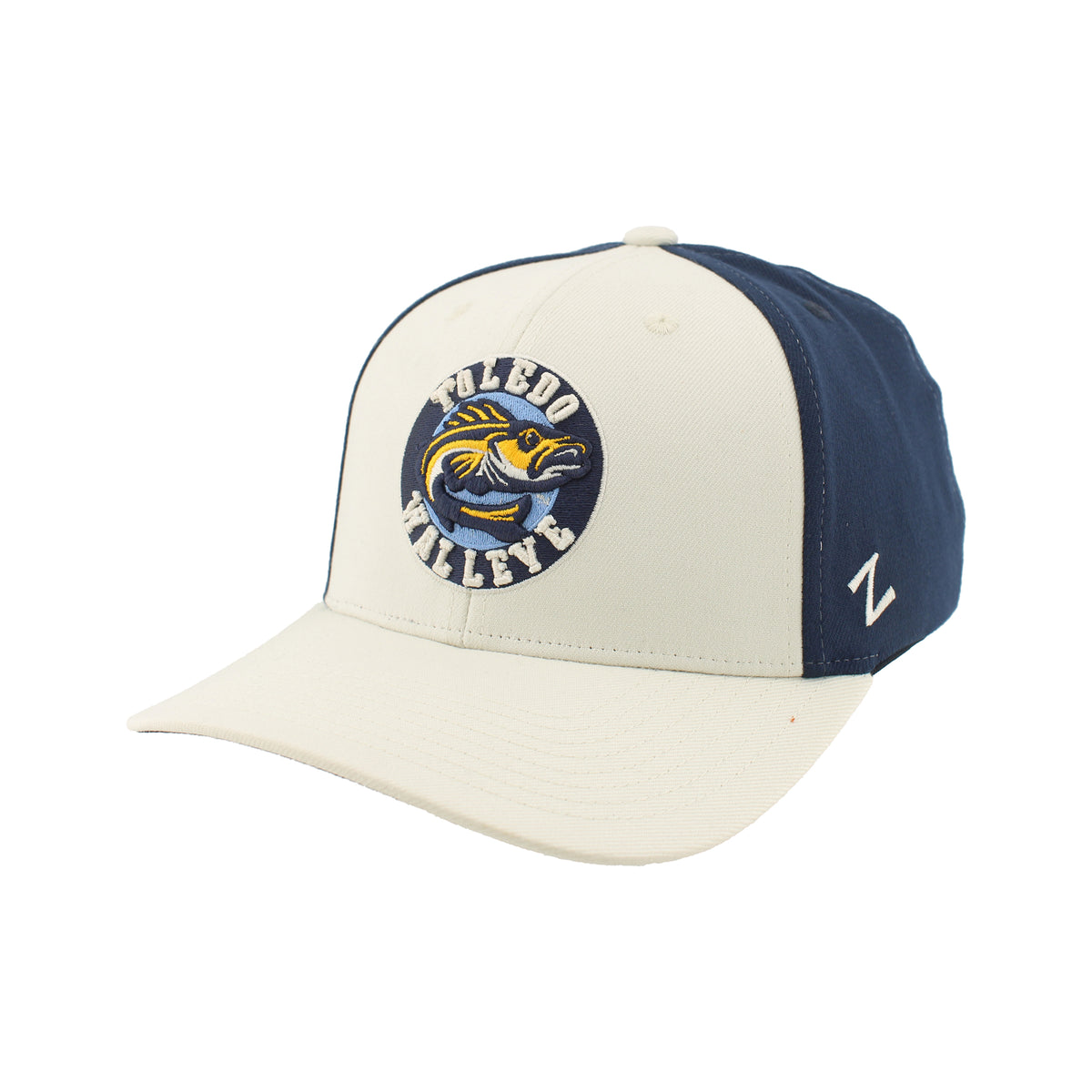 Toledo Walleye Retro Crest Ivory ZH Stretch Fit Cap