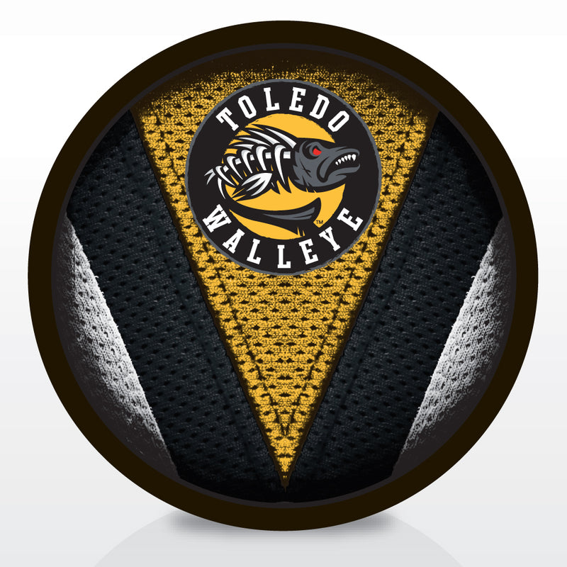 Toledo Walleye Bonefish Crest Stitch Puck