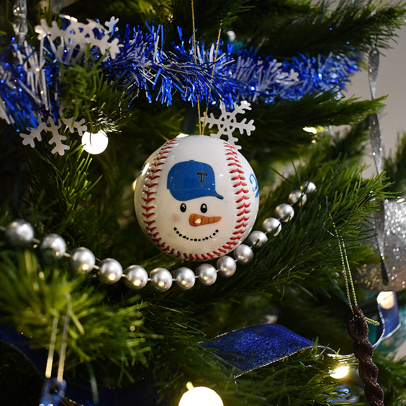 Tulsa Drillers Christmas Baseball Ornament