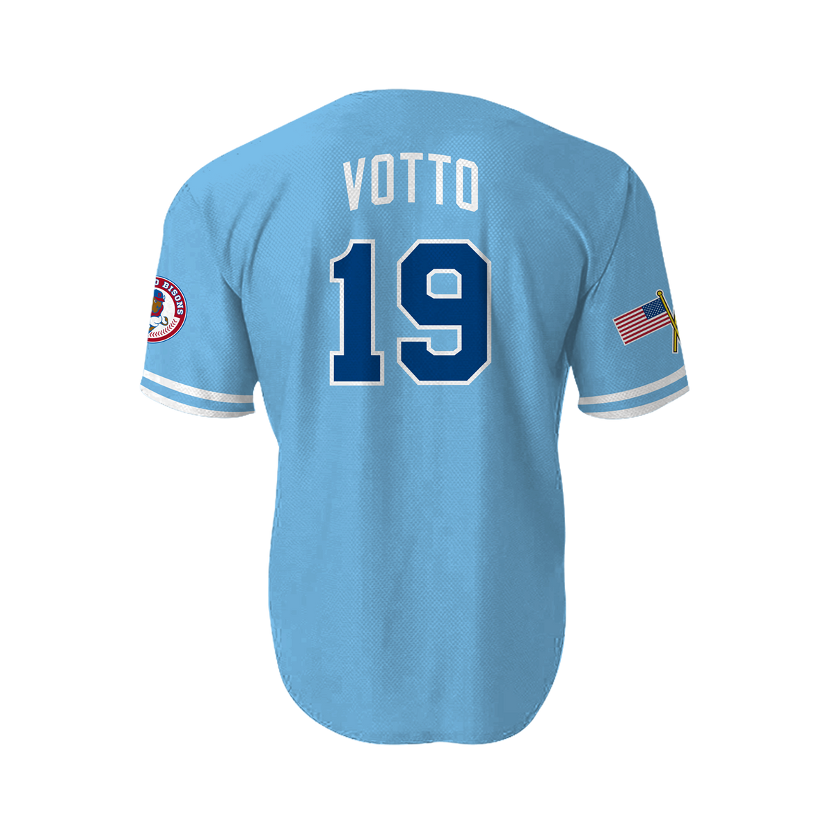 Buffalo Bisons Alt Lt Blue Joey Votto Sublimated Replica Jersey