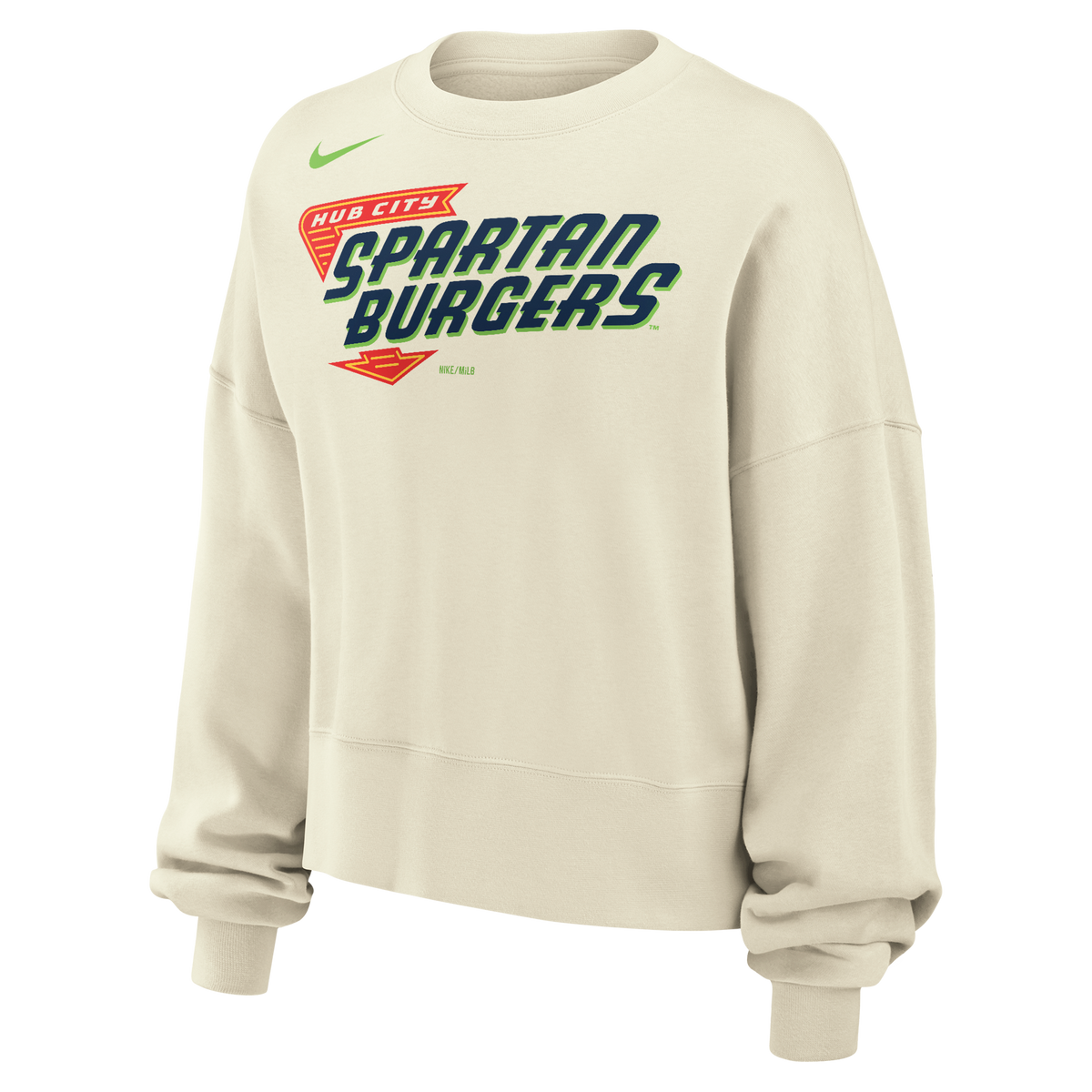 Women's White Nike Cropped Oversized Sweatshirt