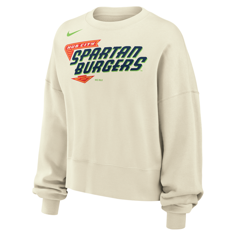Women's White Nike Cropped Oversized Sweatshirt