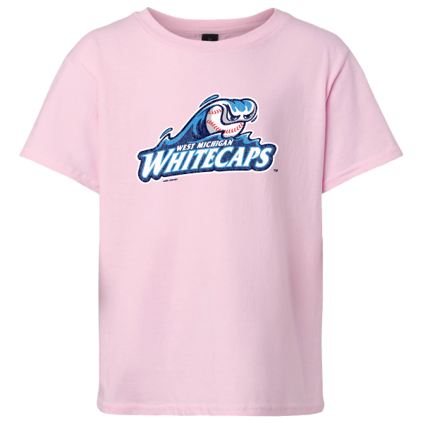 Youth Primary Distressed Light Pink Tee