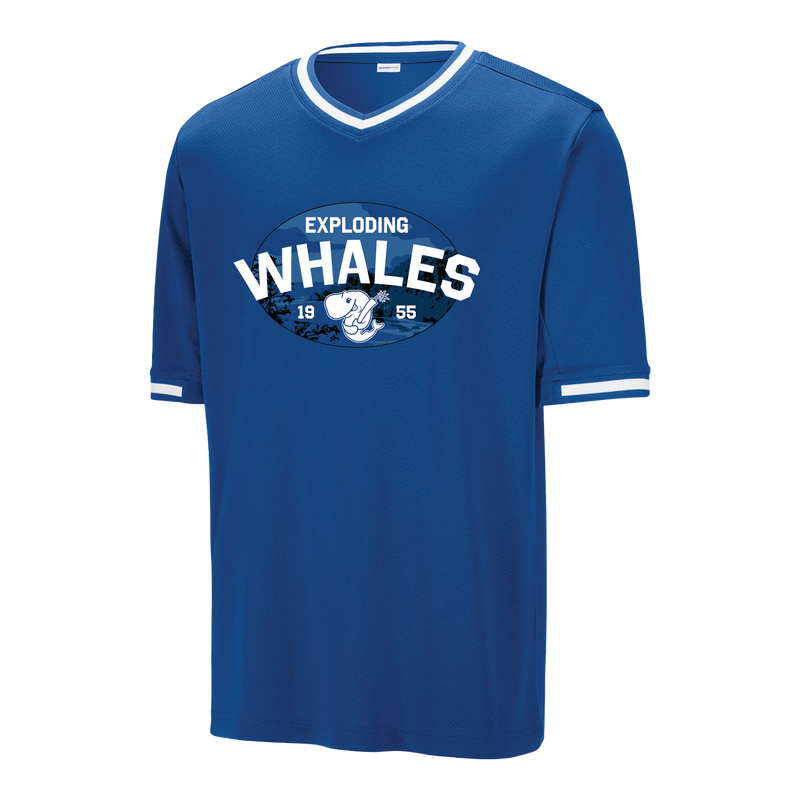 Eugene Emeralds Exploding Whales Blue Pullover Jersey