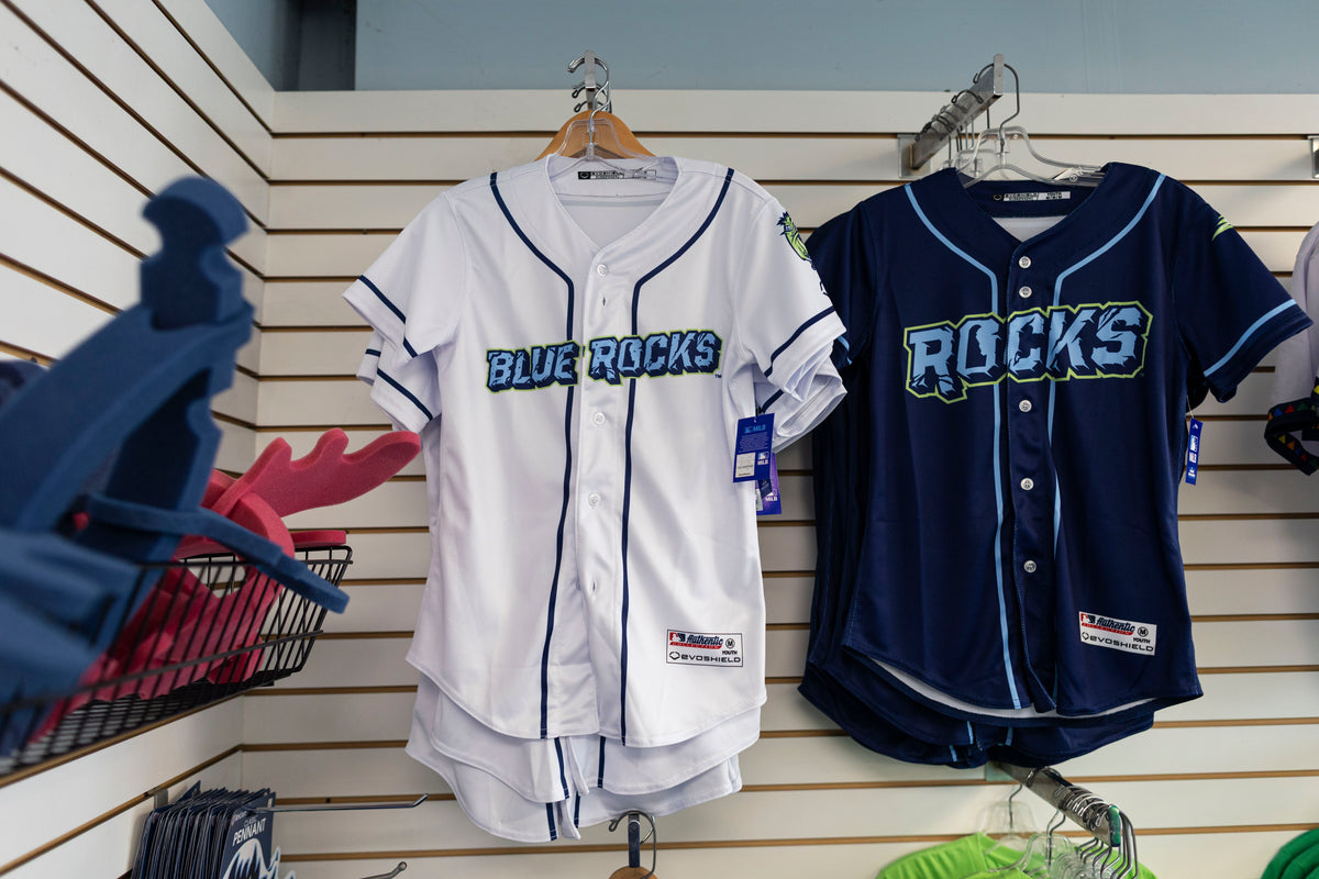 Wilmington Blue Rocks Adult Home White Sublimated Replica Jersey