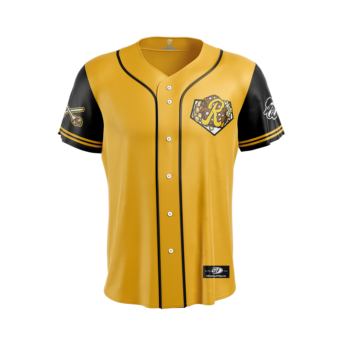 Rochester Plates Black and Yellow Alternate Jersey