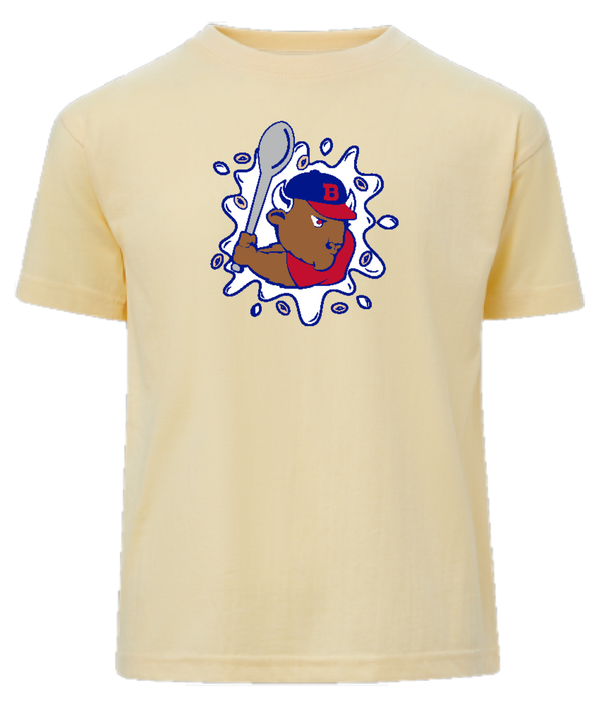 Buffalo Bisons Youth Lt Yellow Cereal Cap Logo Tee