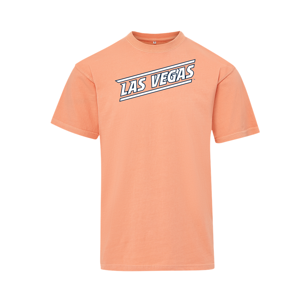Las Vegas Aviators MV Sport Las Vegas Wordmark Tangerine Coastal Color Tee