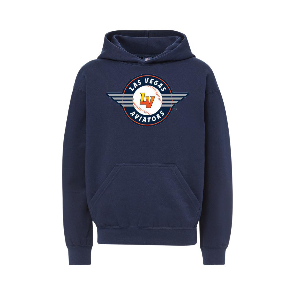 Las Vegas Aviators Youth MV Sport Primary Logo Navy Hoodie