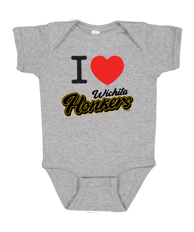 Wichita Wind Surge Kids I Heart Honkers Infant Onesie Gray