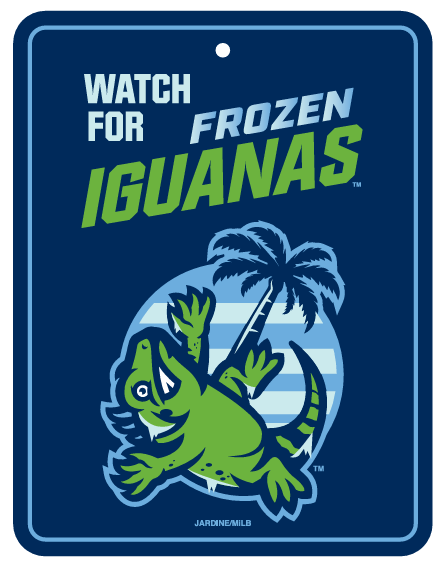 Watch For Iguanas Metal Sign