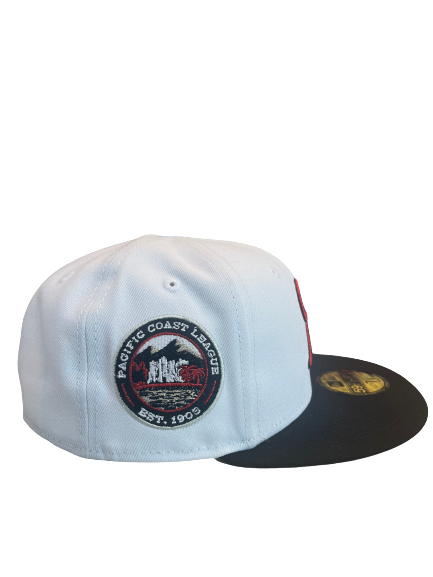 Tacoma Rainiers New Era 59Fifty White Red R Cap