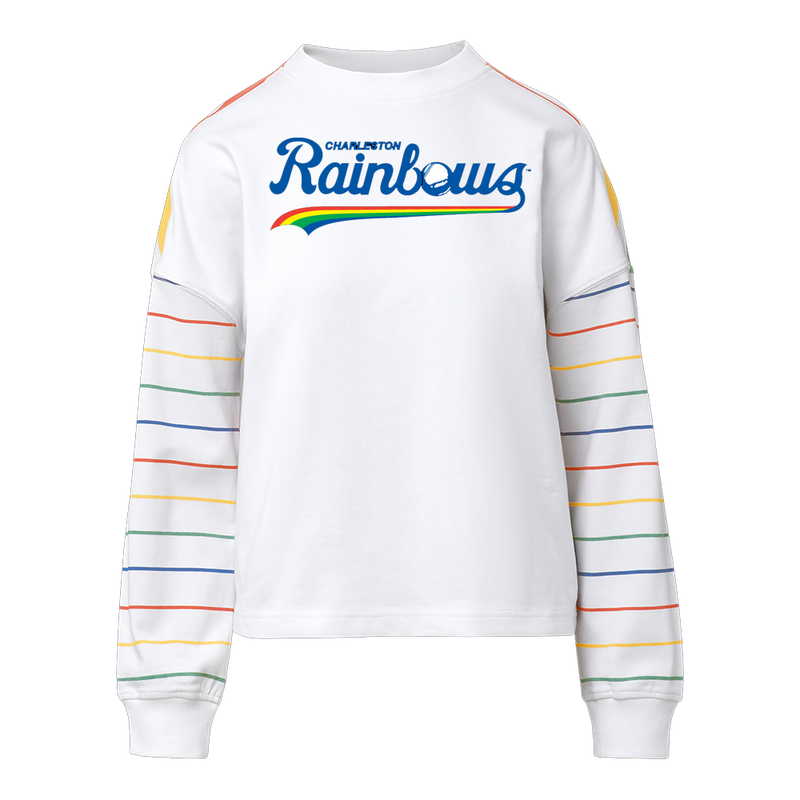 Charleston RiverDogs Women's Mood & Vibe striped Rainbows crew
